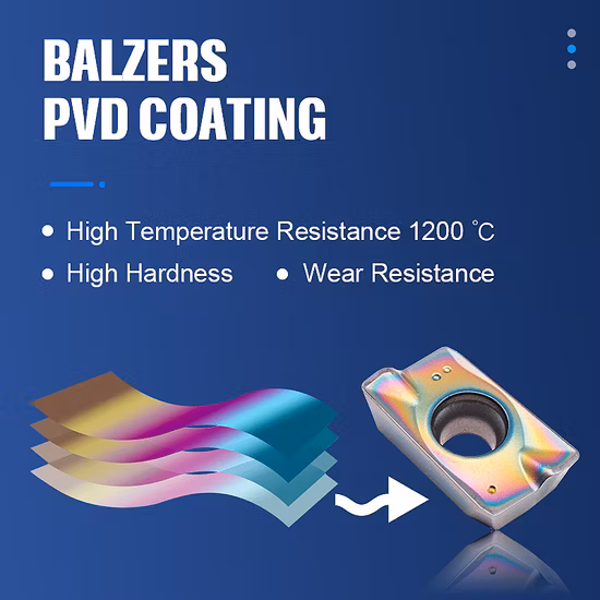 Ferramentas de corte CNC Revestimento de carboneto de faceamento azul real para usinagem de liga de titânio Apmt1604pder-H2